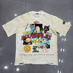 Rough Play Cartoon Graphic T-Shirt