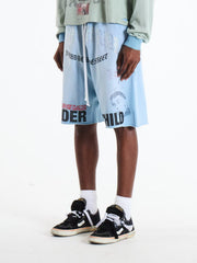 Paly Hollywood Distressed Graphic Sweat Shorts