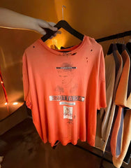 Paly Hollywood Distressed Vintage Washed T-Shirt---Weathered red