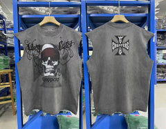 West Coast Choppers Skull Cross Cut-Off Vest