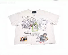 Paly Hollywood Doodle Collage Graphic T-Shirt