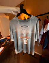 Paly Hollywood Distressed Vintage Washed T-Shirt---Washing Blue