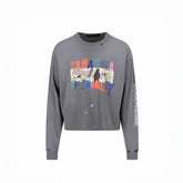 Paly Hollywood Raw-Hem Washed Long-Sleeve Sweatshirt