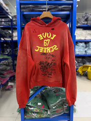 Paly Hollywood Acid Washed Portrait Pullover Hoodie