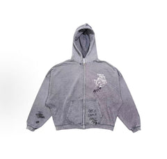 Paly Hollywood Distressed Washed Graphic Hoodie
