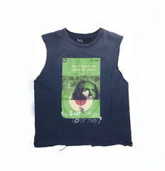 Paly Hollywood Minimal Graphic Washed Tank Top
