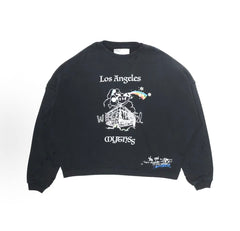 Paly Hollywood Contrast Graphic Fleece Pullover Hoodie