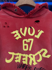 Paly Hollywood Acid Washed Portrait Pullover Hoodie