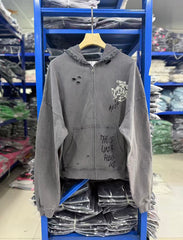 Paly Hollywood Distressed Washed Graphic Hoodie