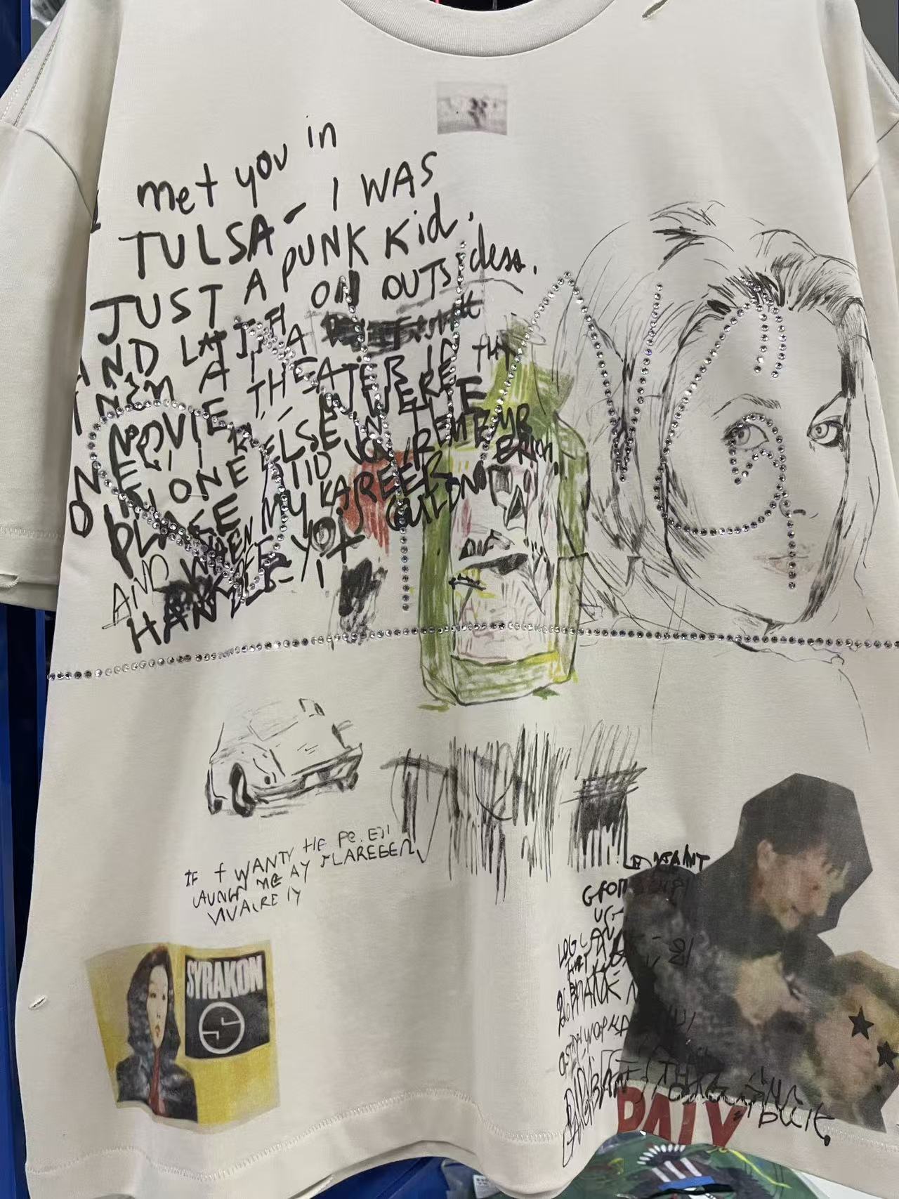 Paly Hollywood Doodle Collage Graphic T-Shirt