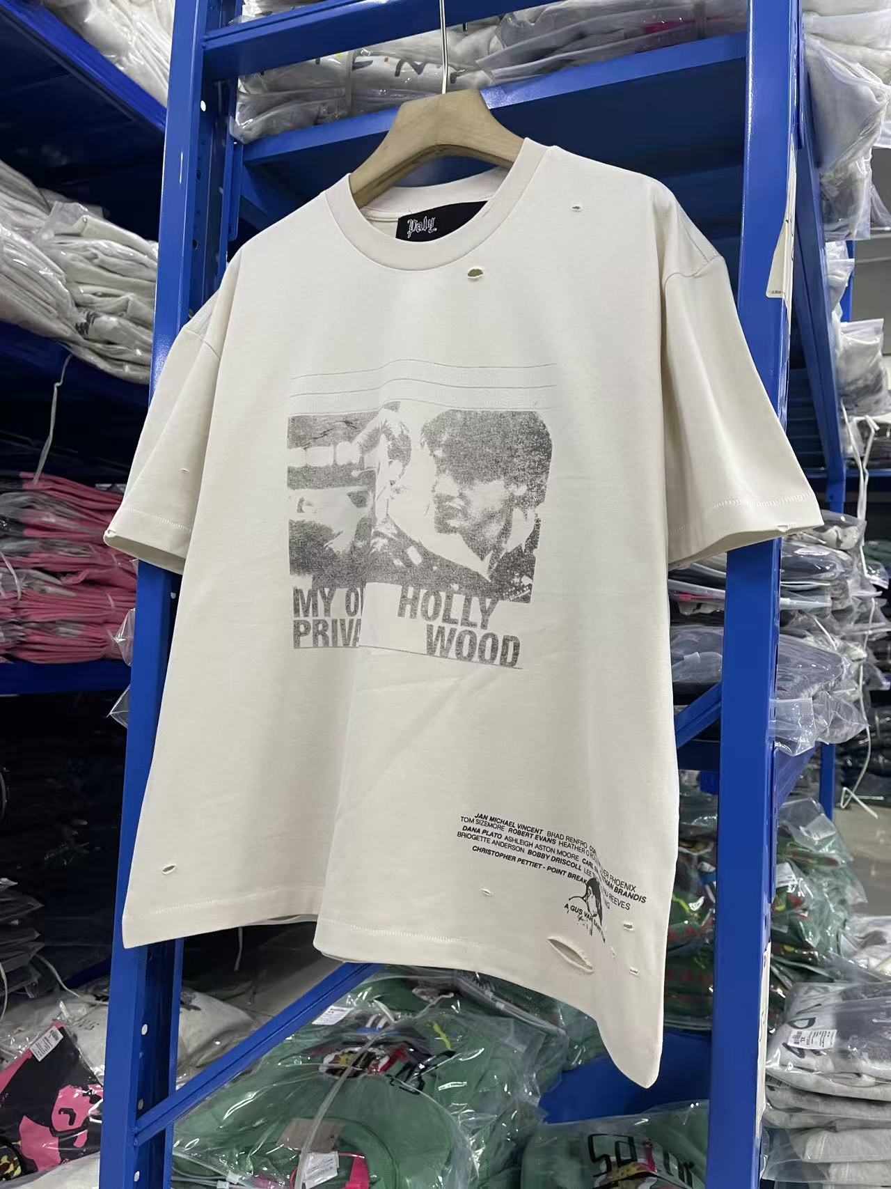 Paly Hollywood Distressed Hem Graphic T-Shirt