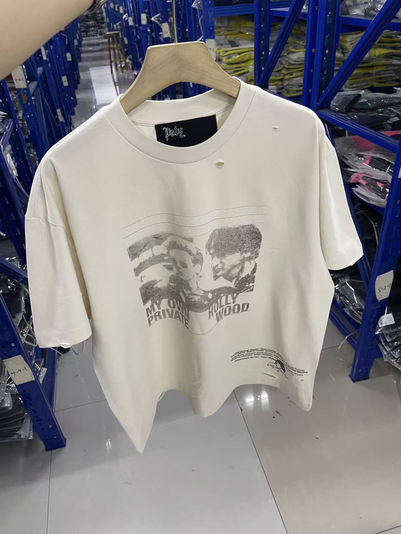 Paly Hollywood Distressed Hem Graphic T-Shirt