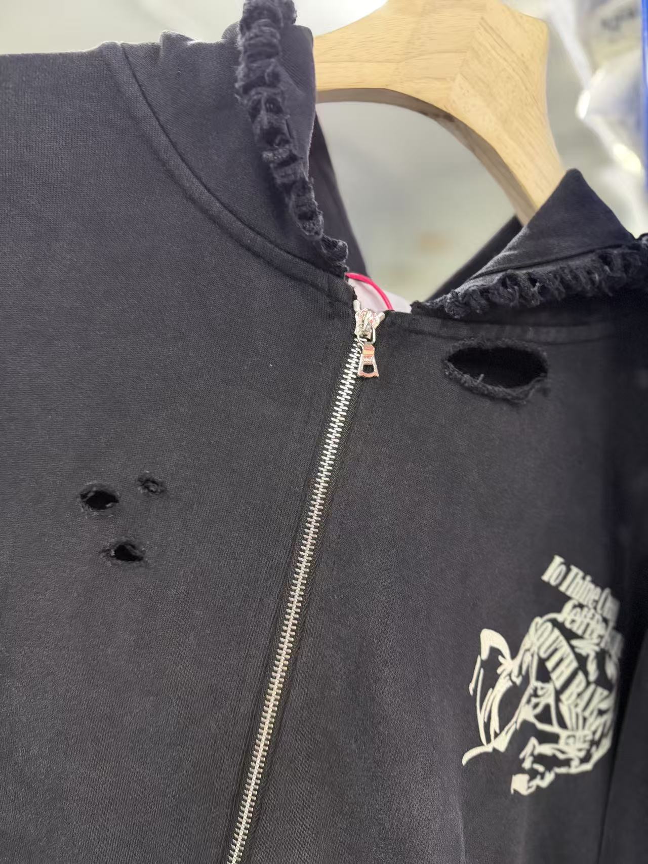 Paly Hollywood Distressed Washed Graphic Hoodie
