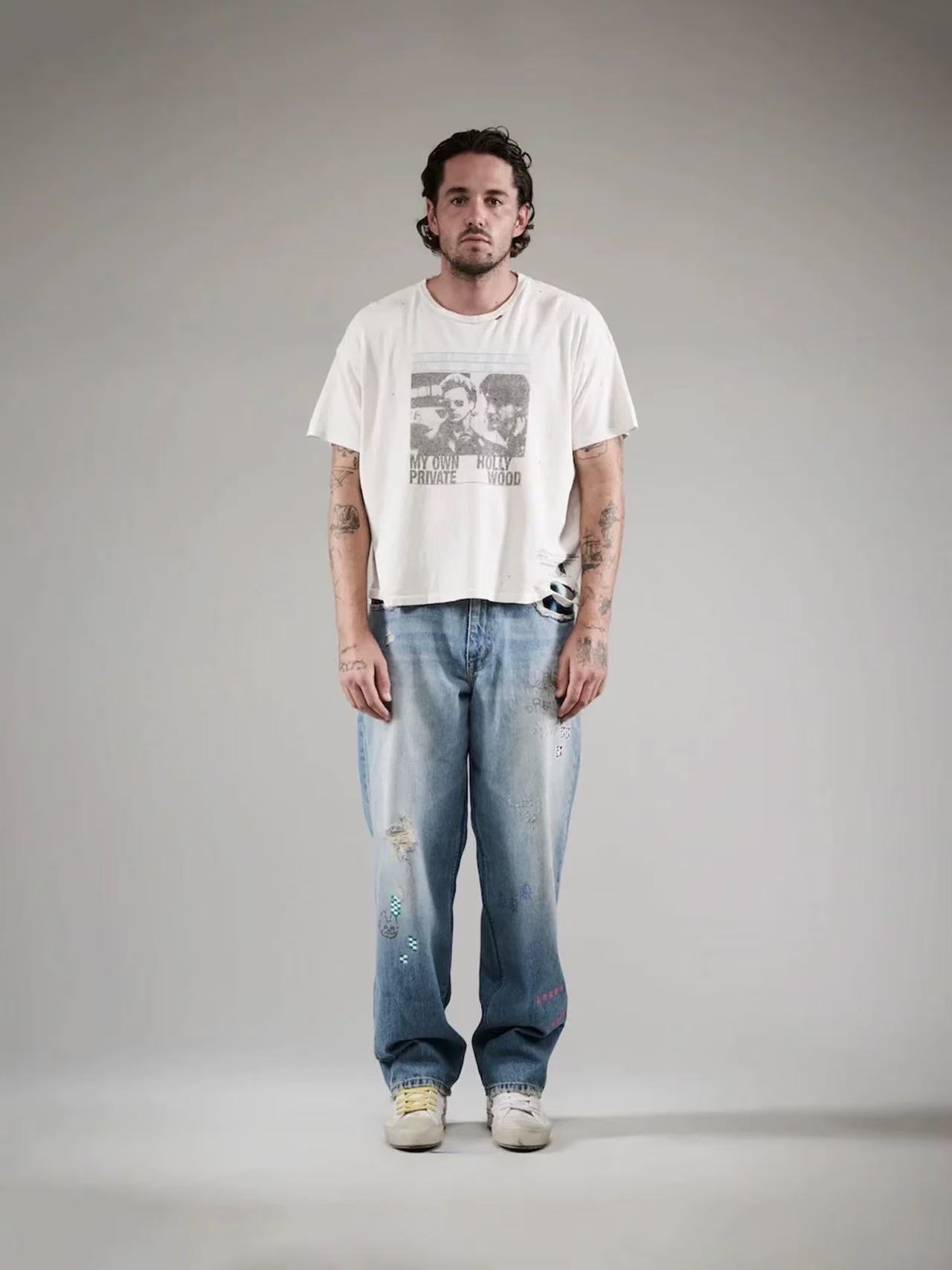 Paly Hollywood Distressed Hem Graphic T-Shirt