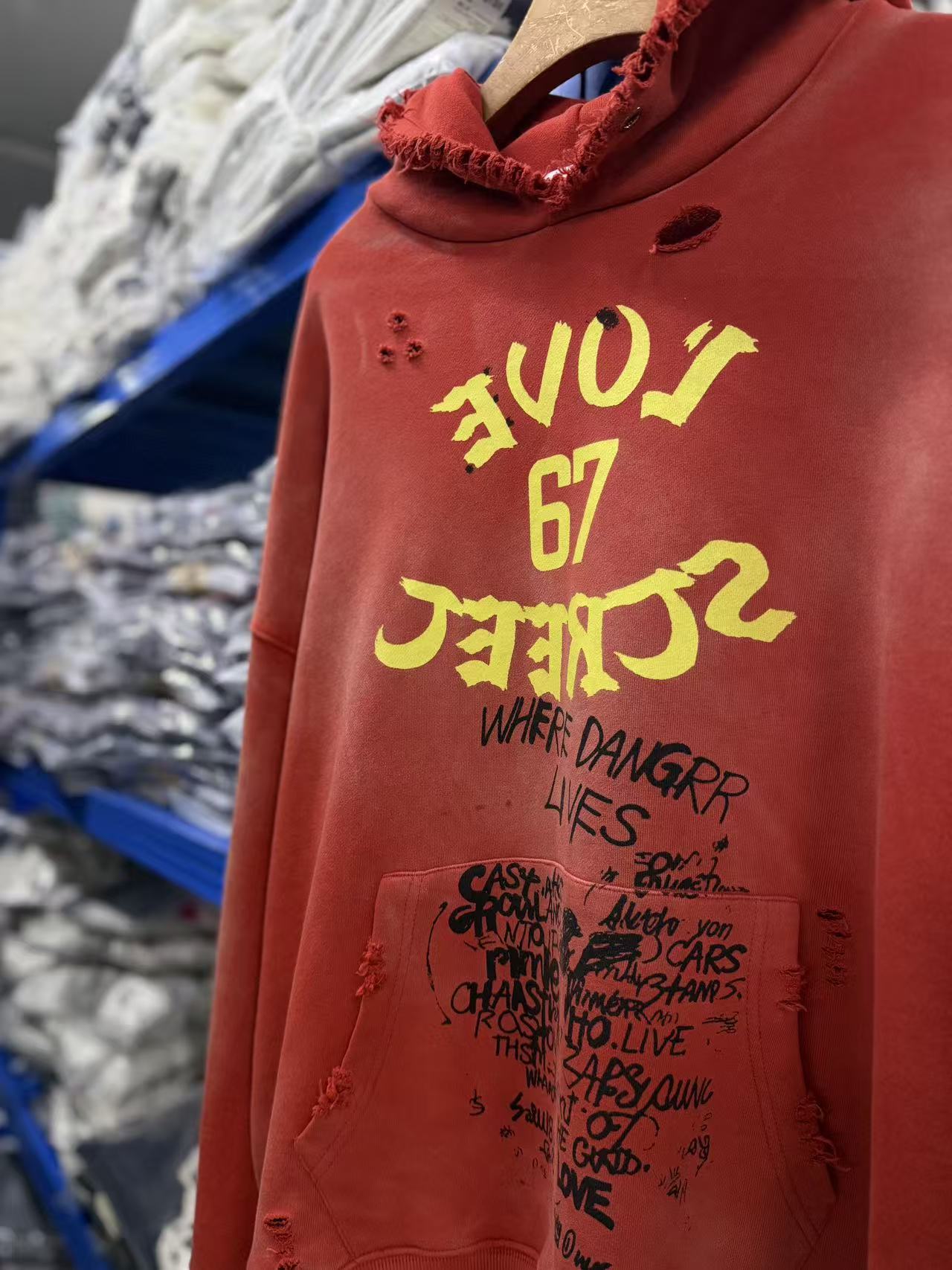 Paly Hollywood Acid Washed Portrait Pullover Hoodie