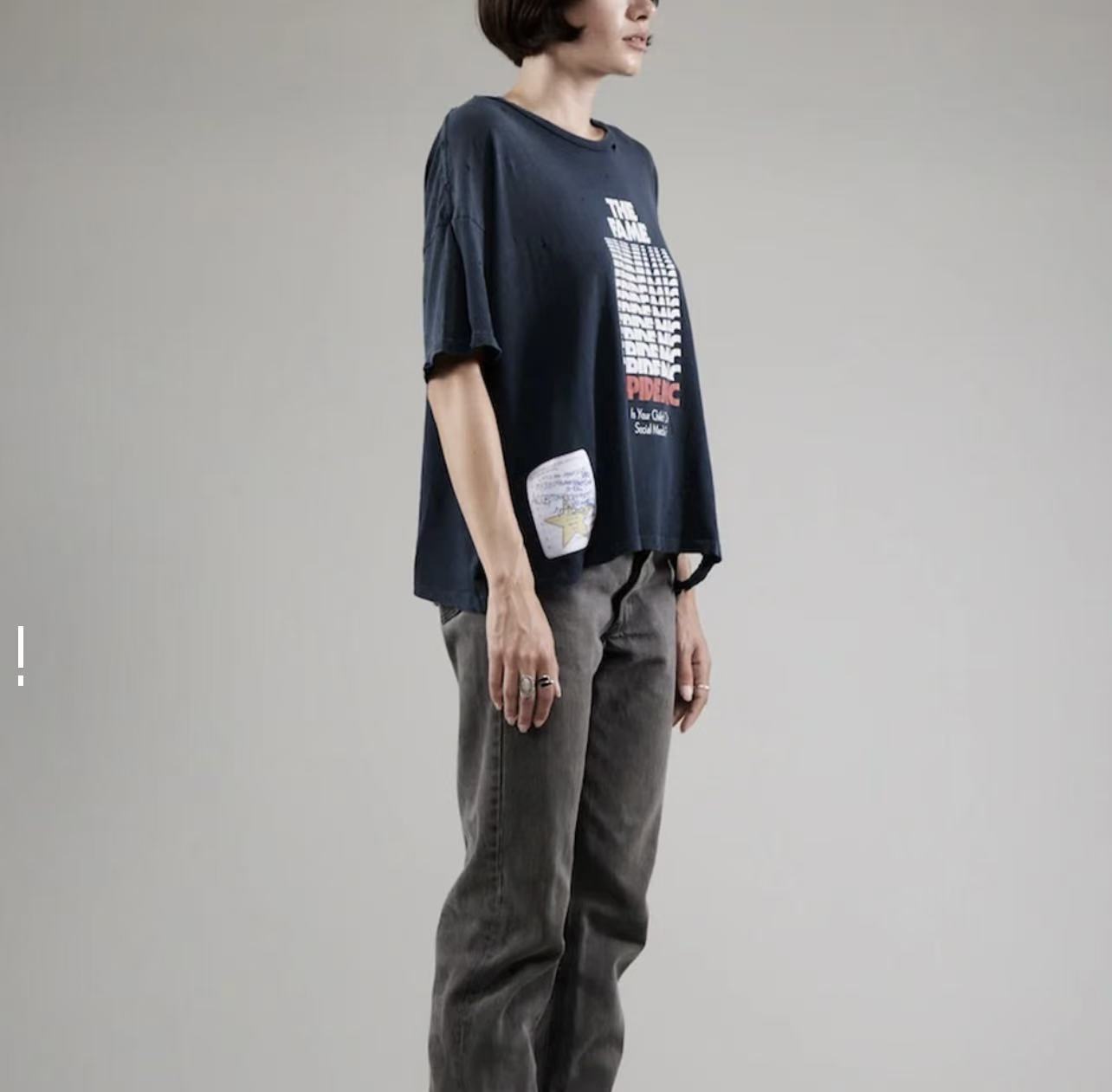 Paly Hollywood Graphic Print Washed T-Shirt
