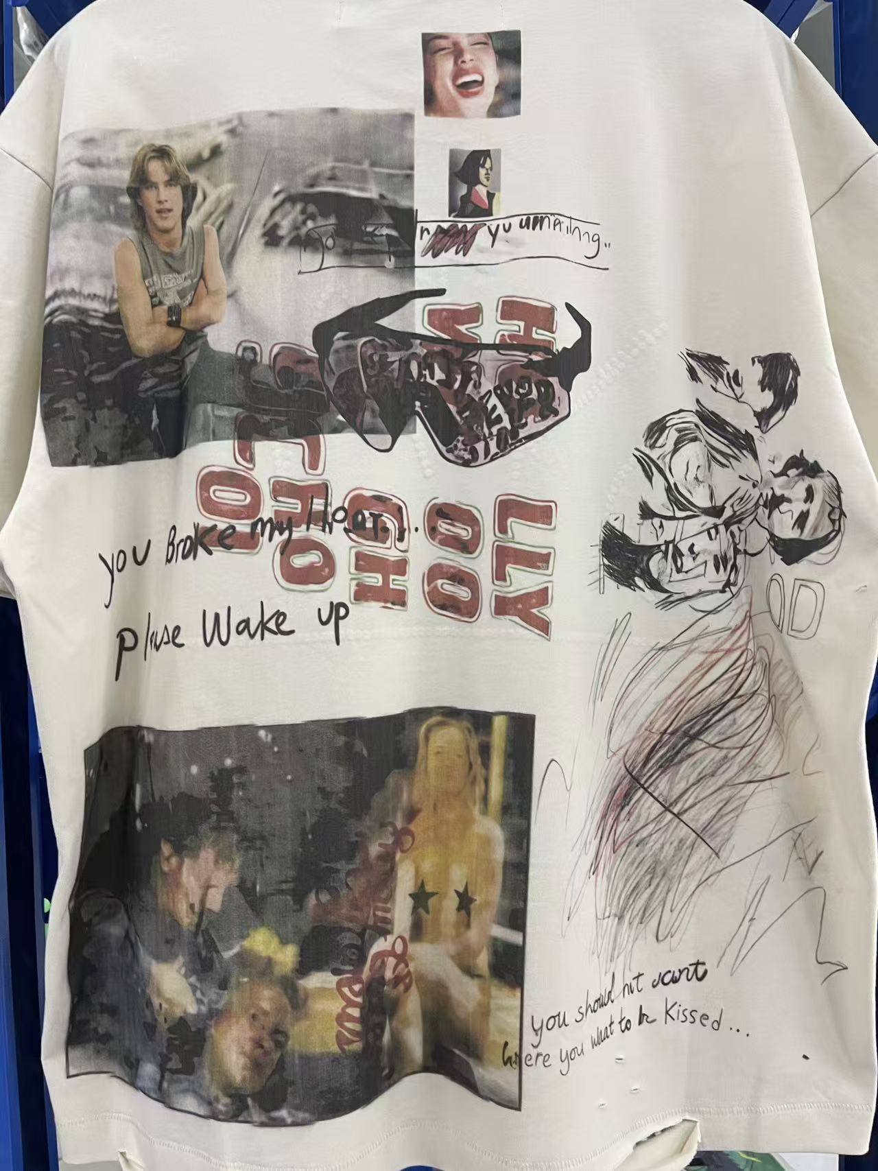 Paly Hollywood Doodle Collage Graphic T-Shirt
