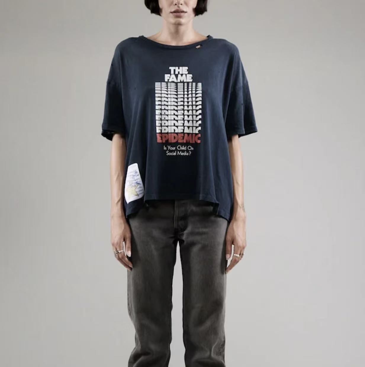 Paly Hollywood Graphic Print Washed T-Shirt