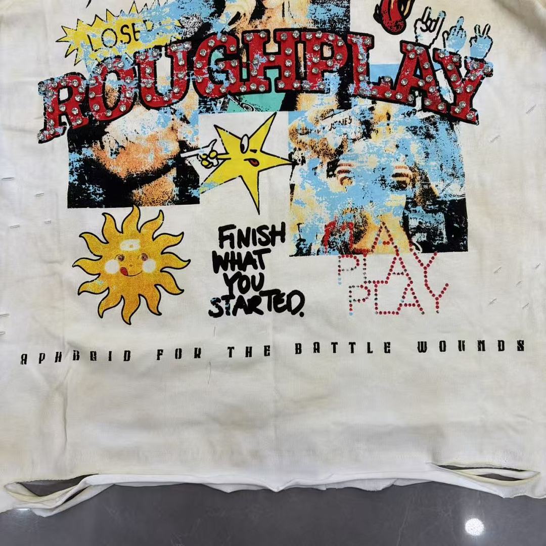 Rough Play Cartoon Graphic T-Shirt