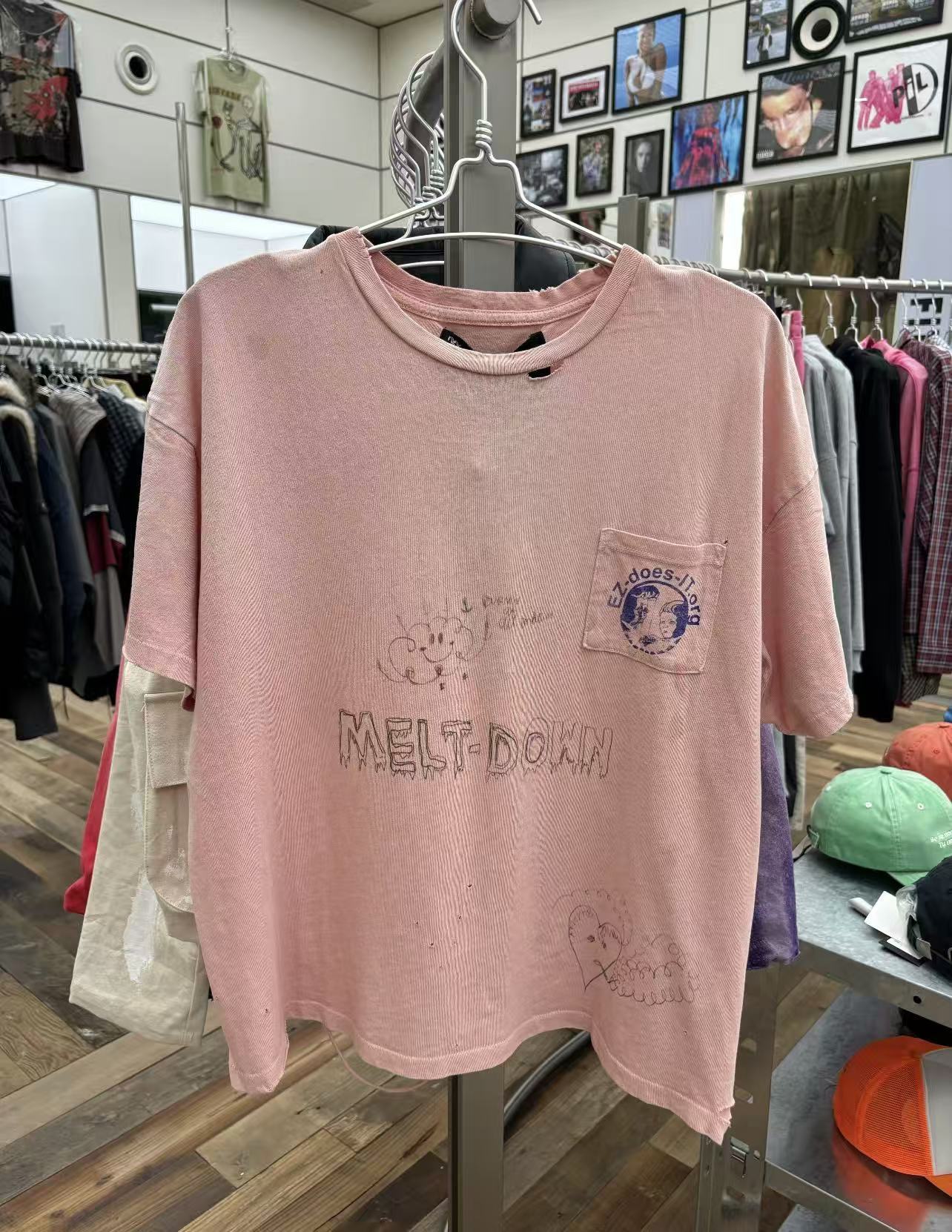 Paly Hollywood Distressed Washed Graphic T-Shirt