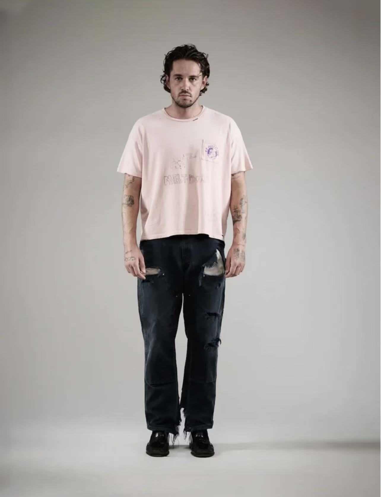Paly Hollywood Distressed Washed Graphic T-Shirt