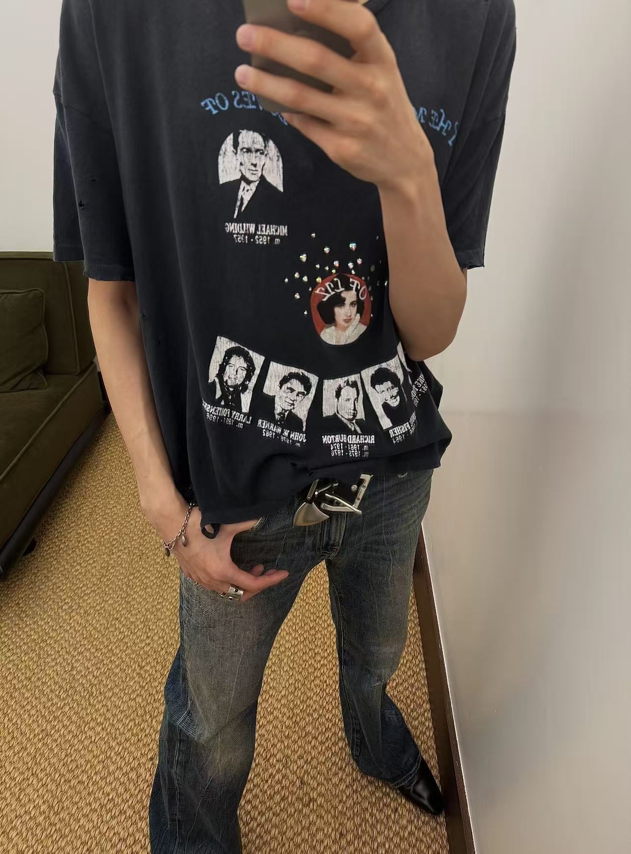 Paly Hollywood Graphic Print Washed T-Shirt
