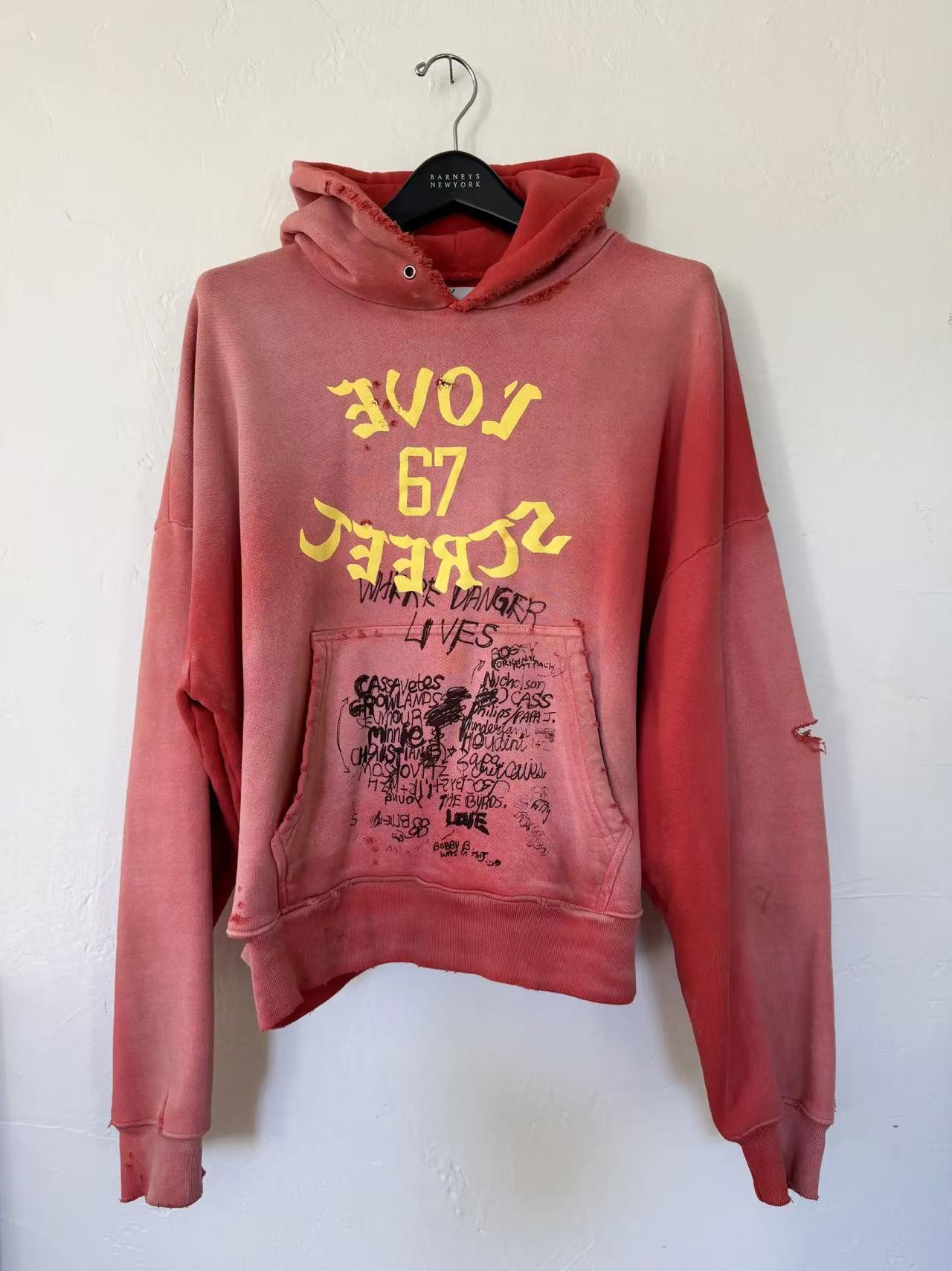 Paly Hollywood Acid Washed Portrait Pullover Hoodie