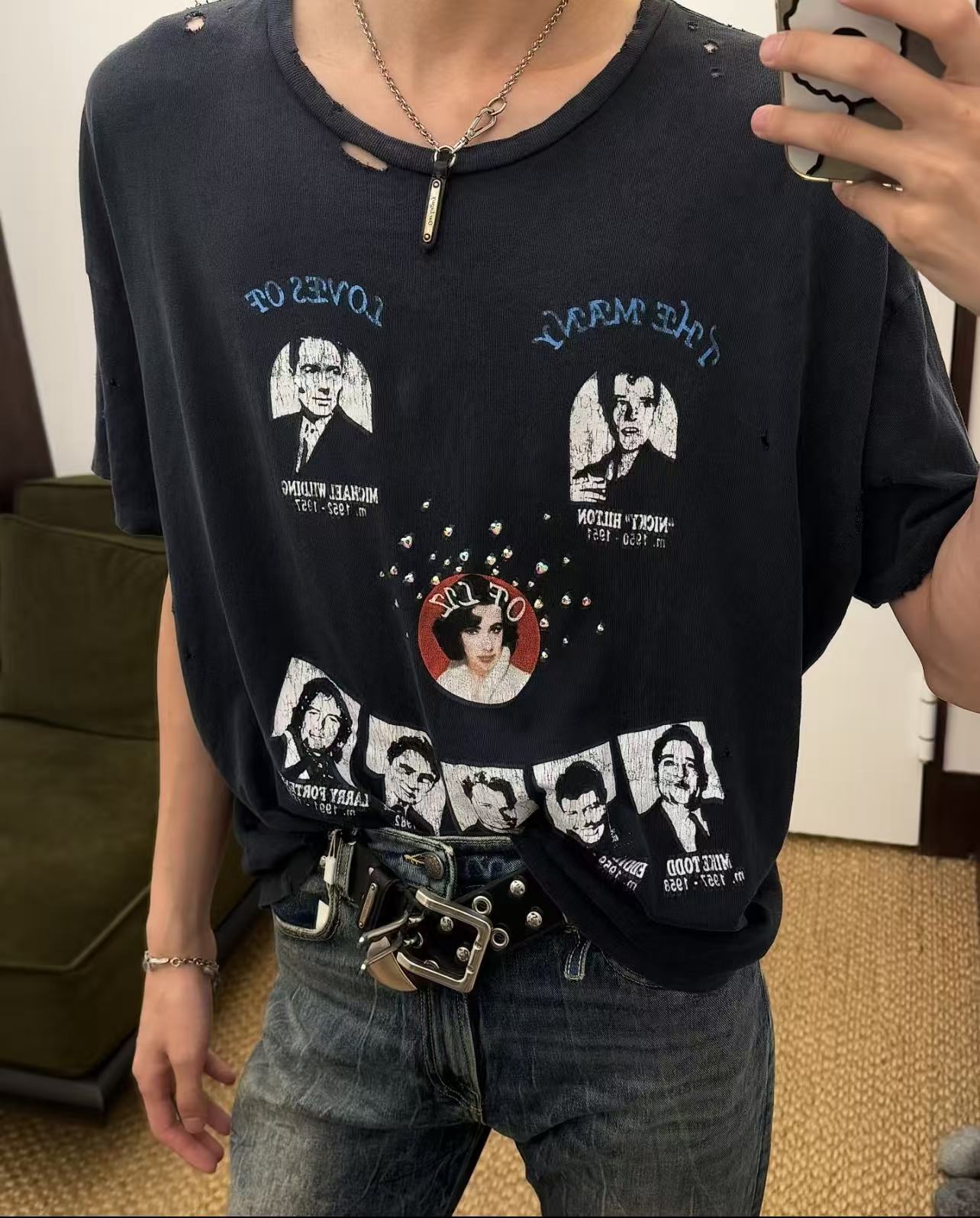 Paly Hollywood Graphic Print Washed T-Shirt