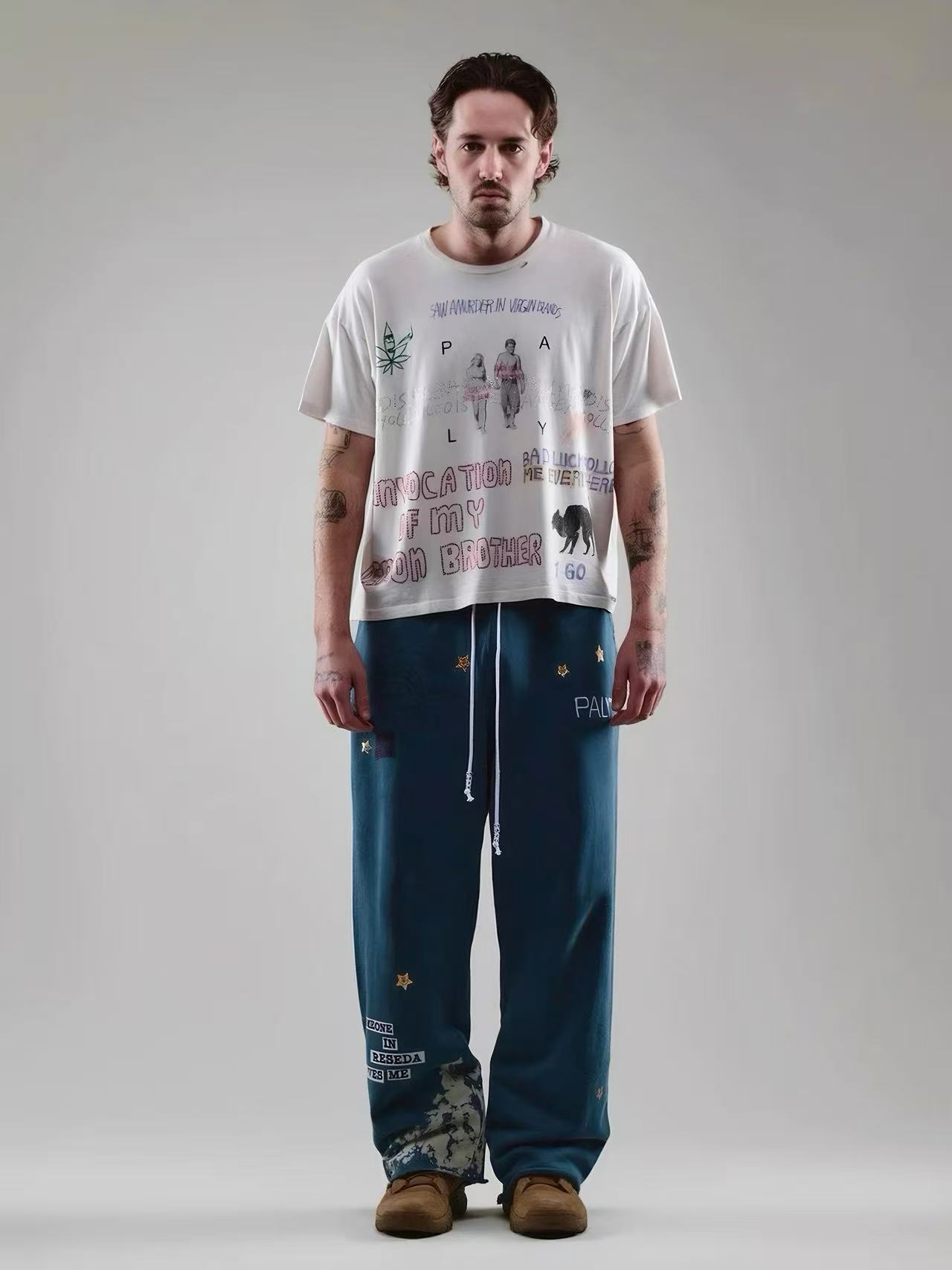 Paly Hollywood Graphic Print Vintage T-Shirt