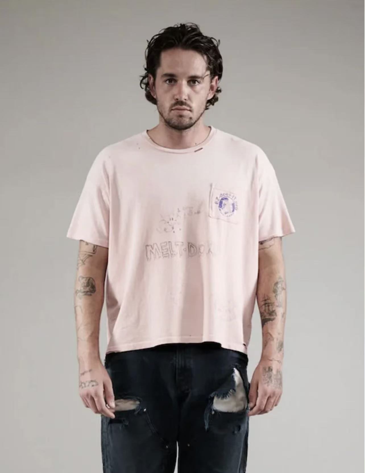 Paly Hollywood Distressed Washed Graphic T-Shirt