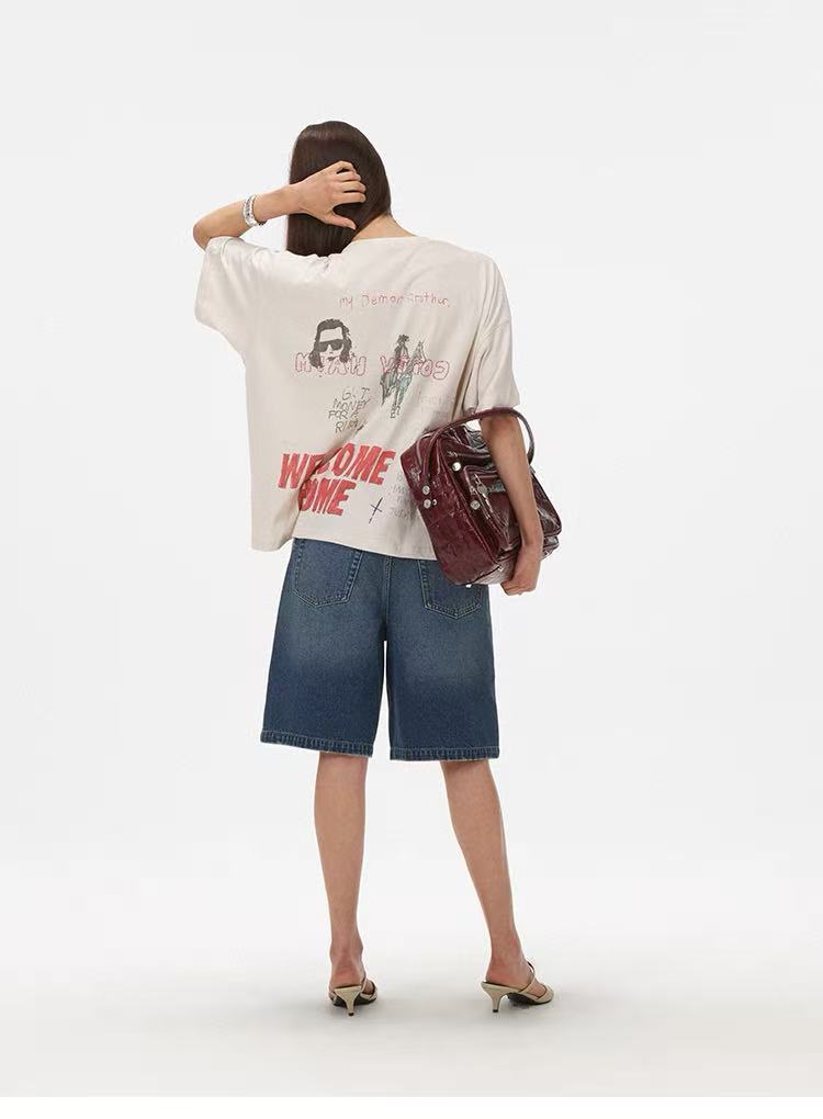 Paly Hollywood Graphic Print Vintage T-Shirt