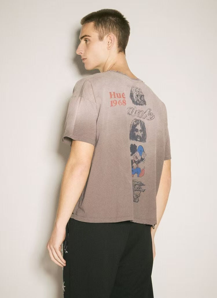 Paly Hollywood Vintage Wash Collage Graphic T-Shirt