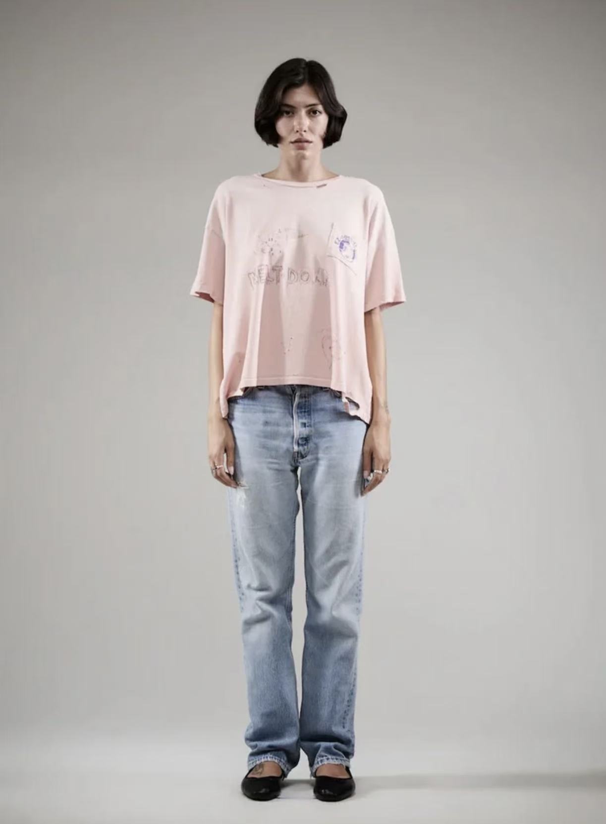 Paly Hollywood Distressed Washed Graphic T-Shirt