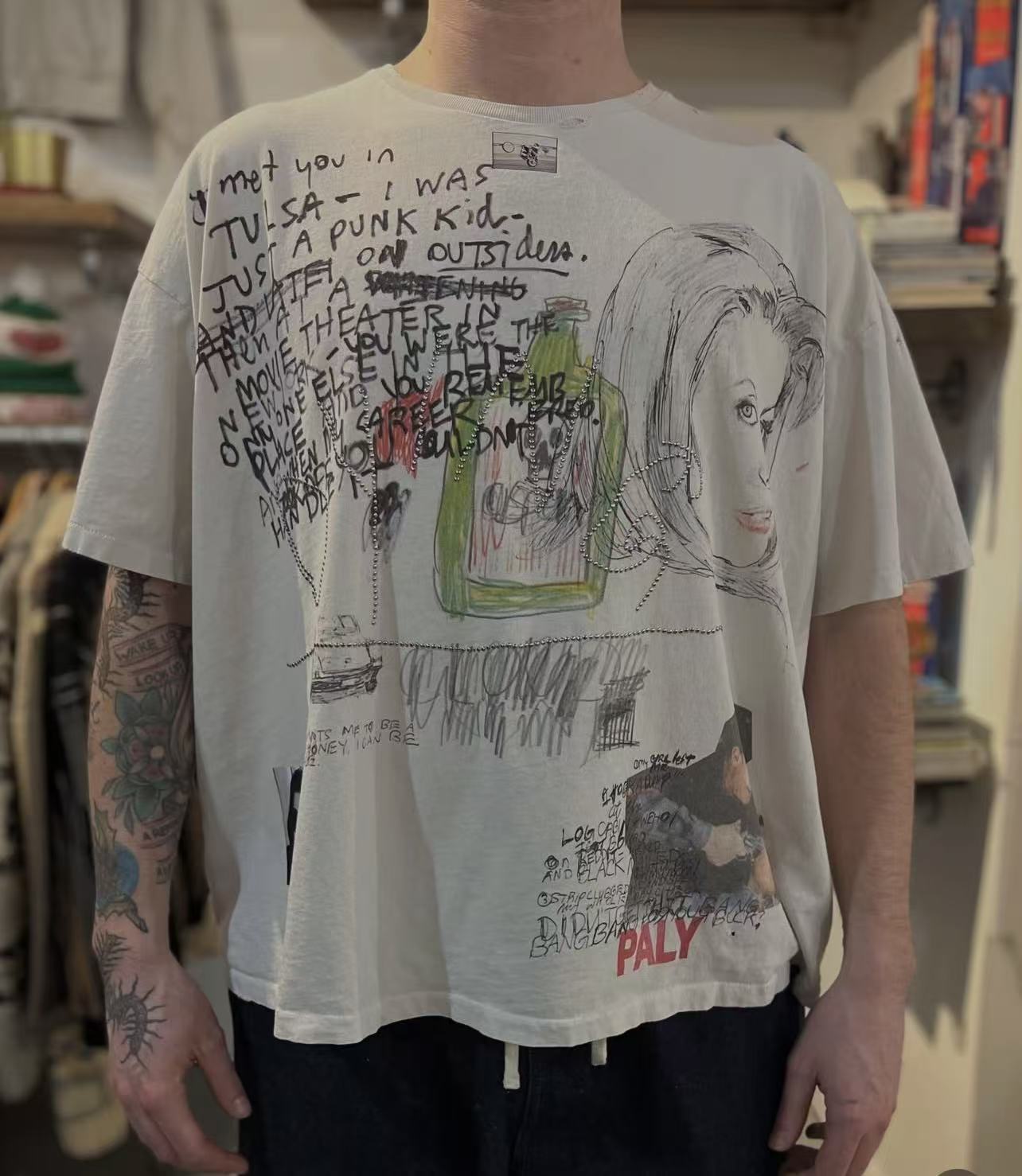 Paly Hollywood Doodle Collage Graphic T-Shirt