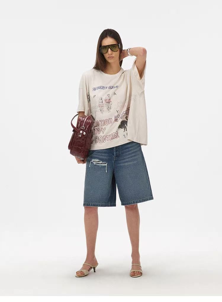 Paly Hollywood Graphic Print Vintage T-Shirt