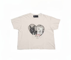 Paly Hollywood Vintage Graphic Washed T-Shirt---Apricot
