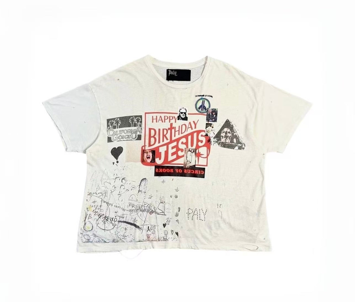 Paly Hollywood Handwritten Graphic Print T-Shirt