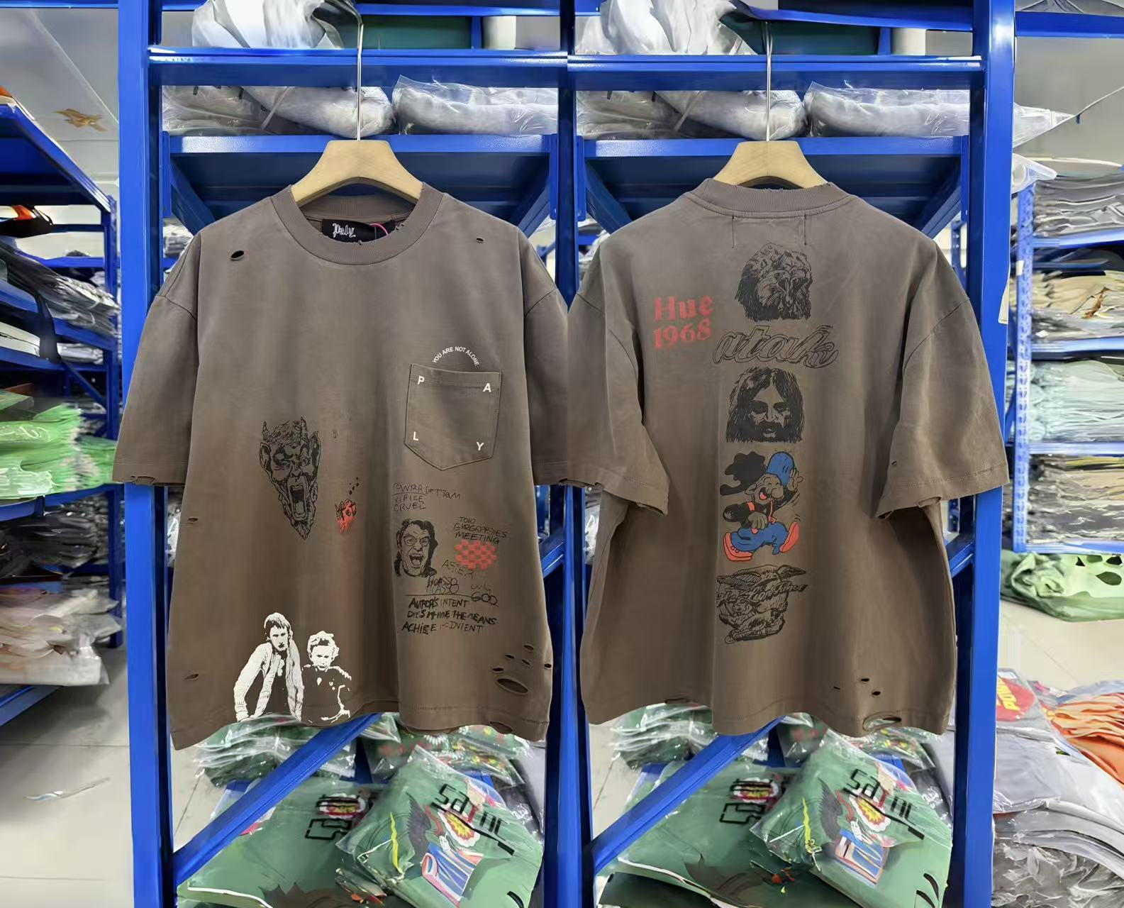 Paly Hollywood Vintage Wash Collage Graphic T-Shirt