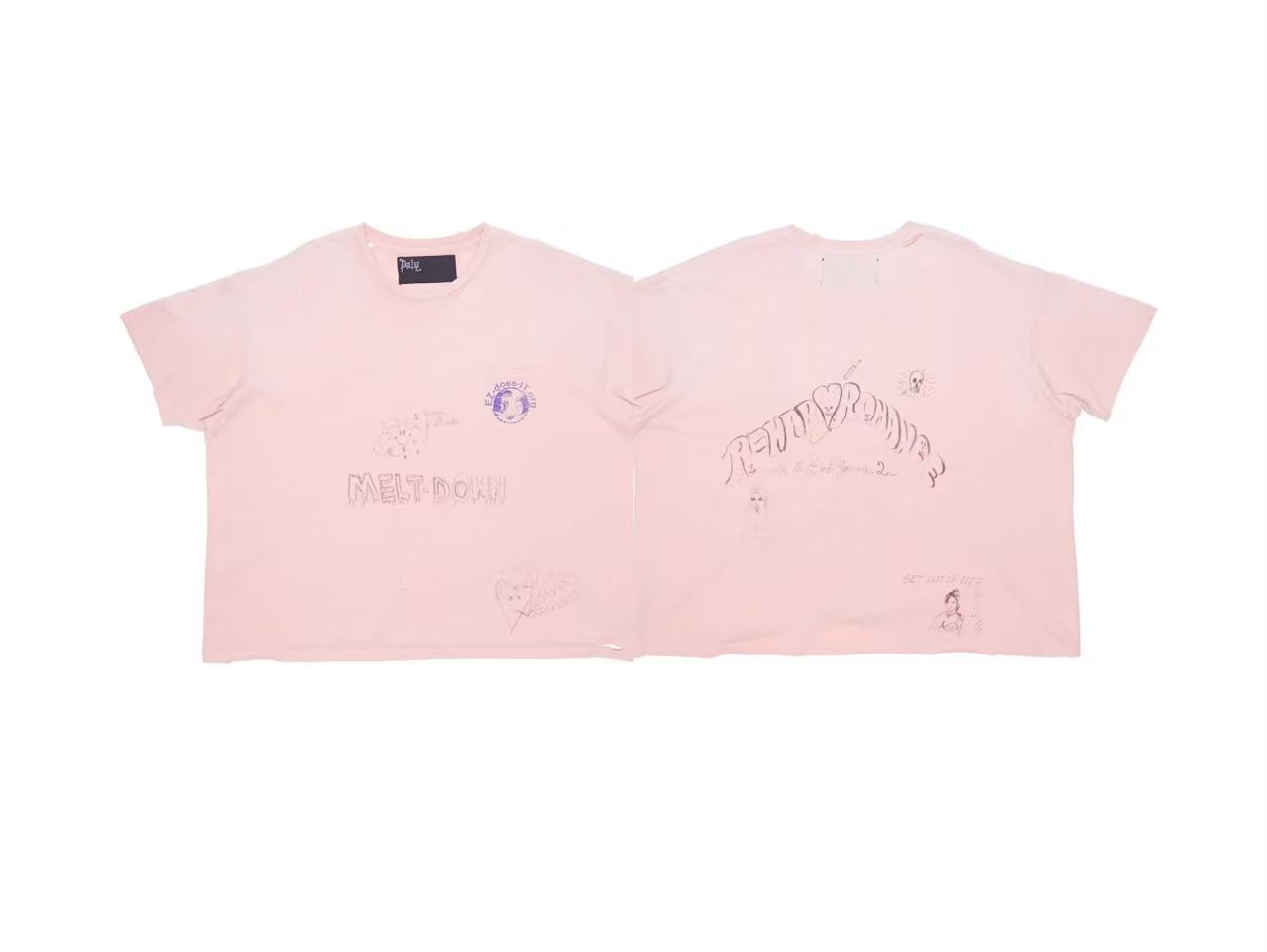 Paly Hollywood Distressed Washed Graphic T-Shirt