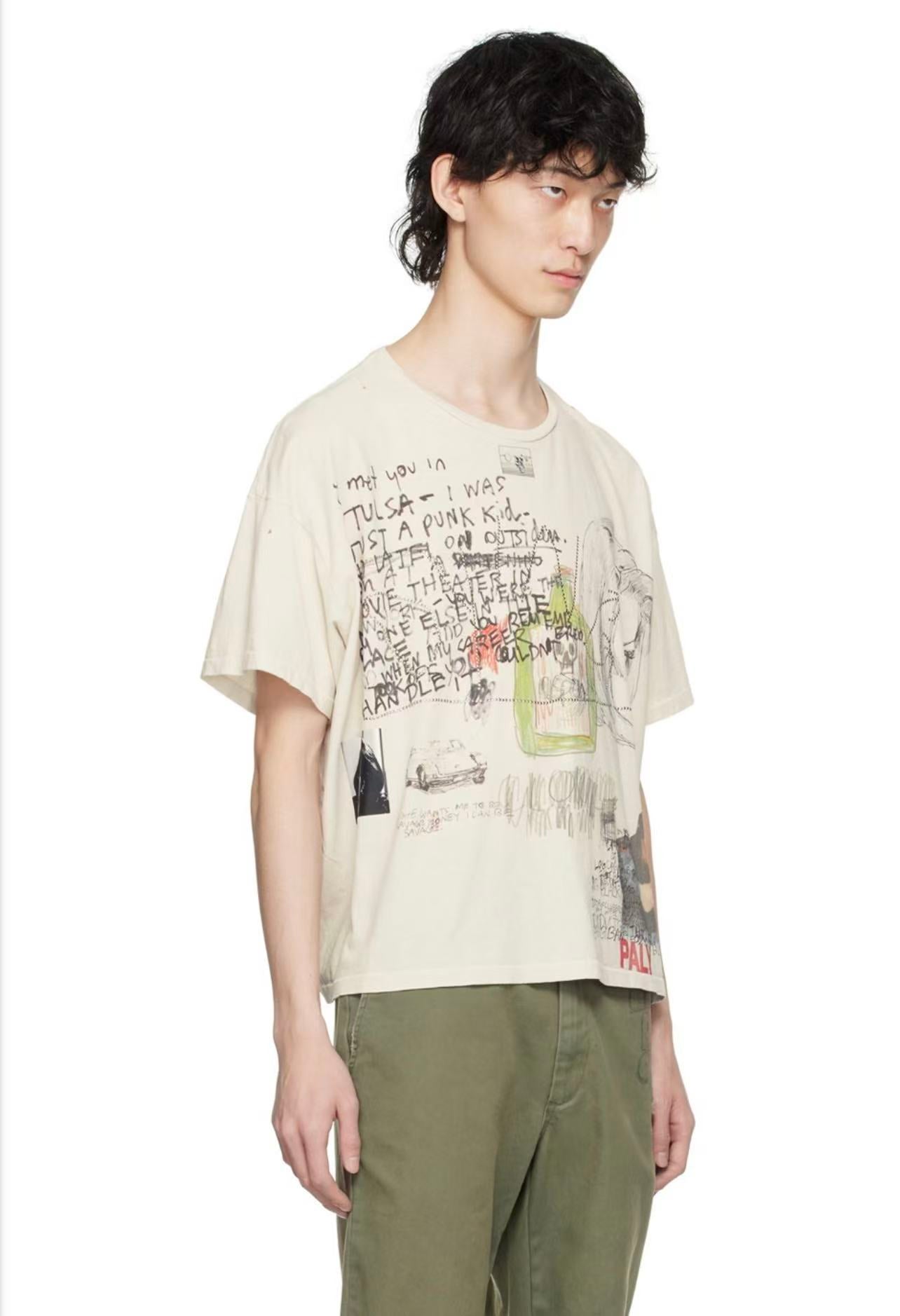 Paly Hollywood Doodle Collage Graphic T-Shirt