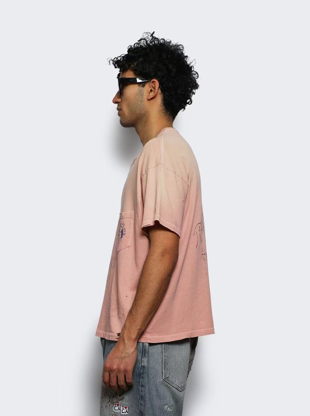 Paly Hollywood Distressed Washed Graphic T-Shirt