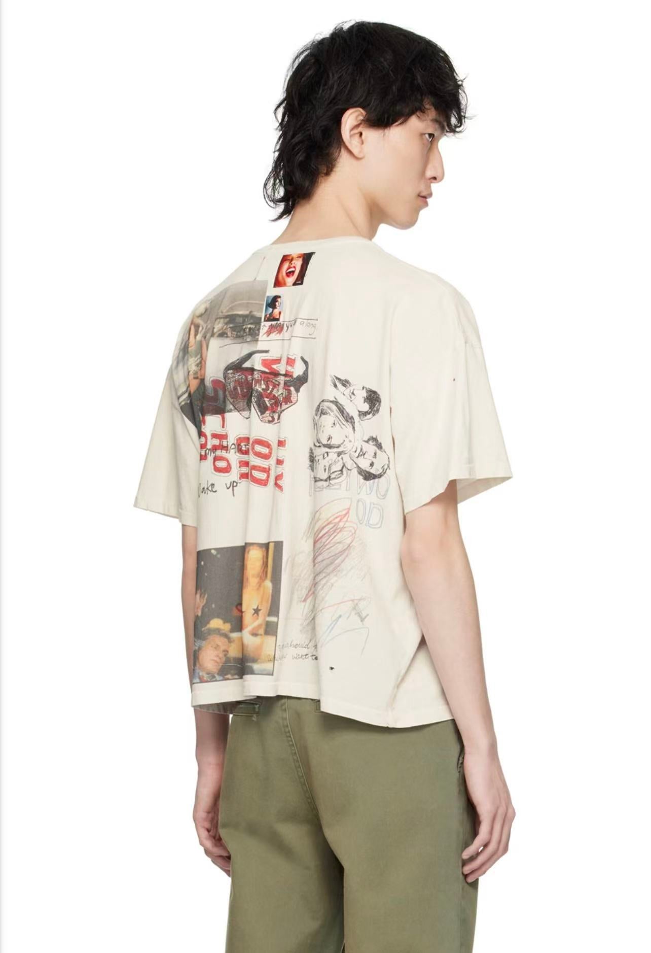 Paly Hollywood Doodle Collage Graphic T-Shirt