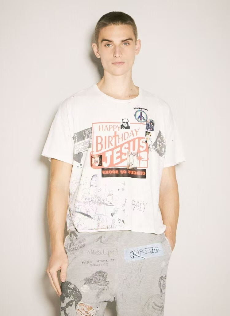 Paly Hollywood Handwritten Graphic Print T-Shirt