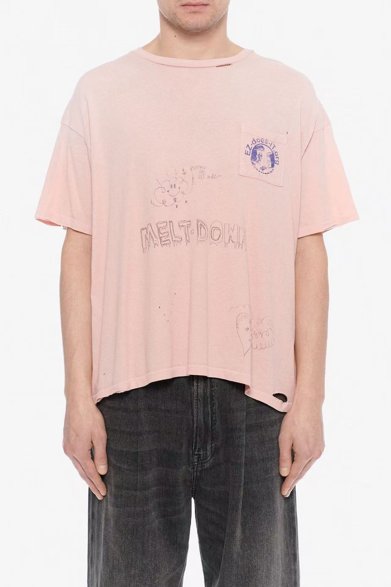 Paly Hollywood Distressed Washed Graphic T-Shirt