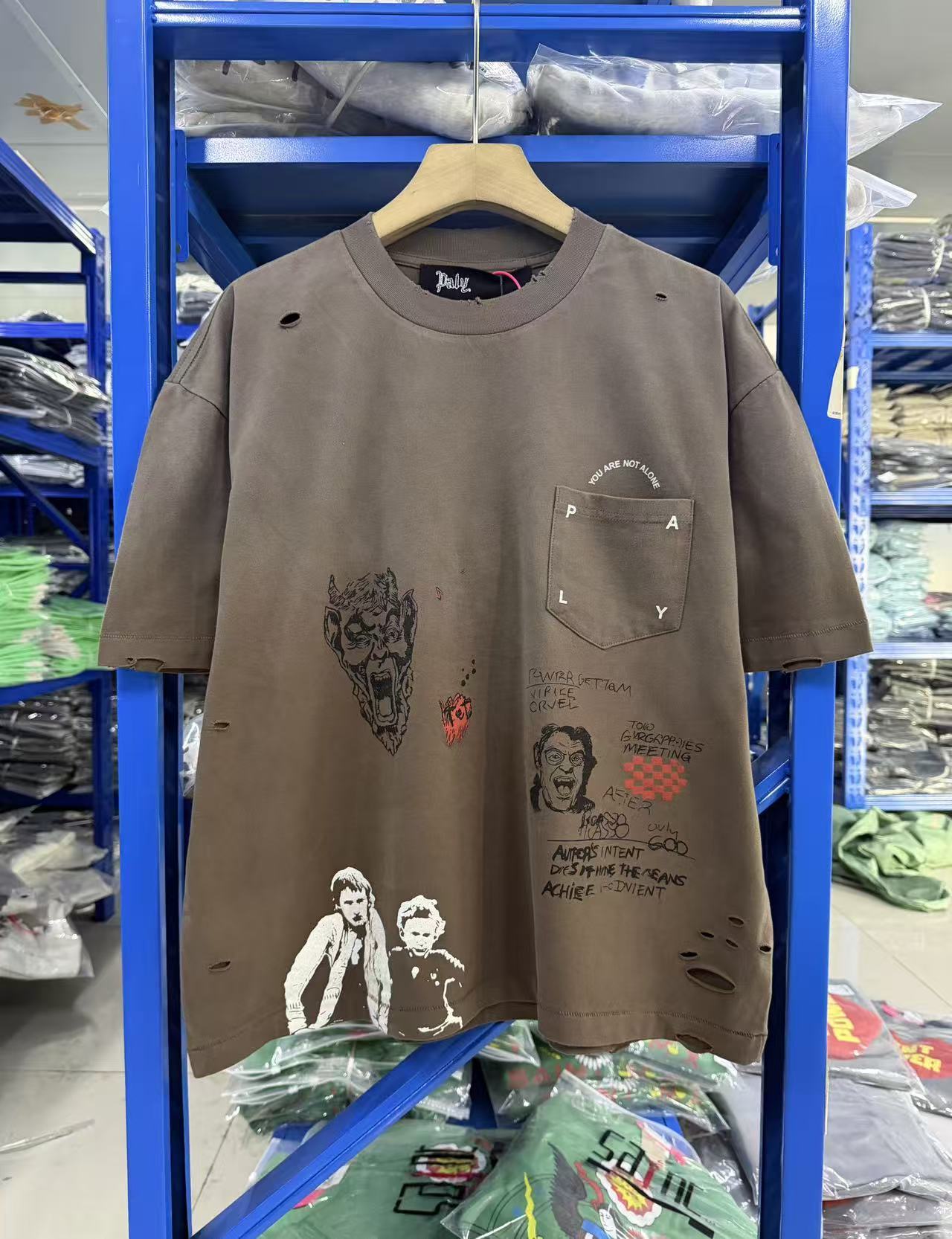 Paly Hollywood Vintage Wash Collage Graphic T-Shirt