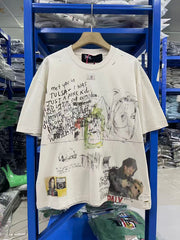 Paly Hollywood Doodle Collage Graphic T-Shirt