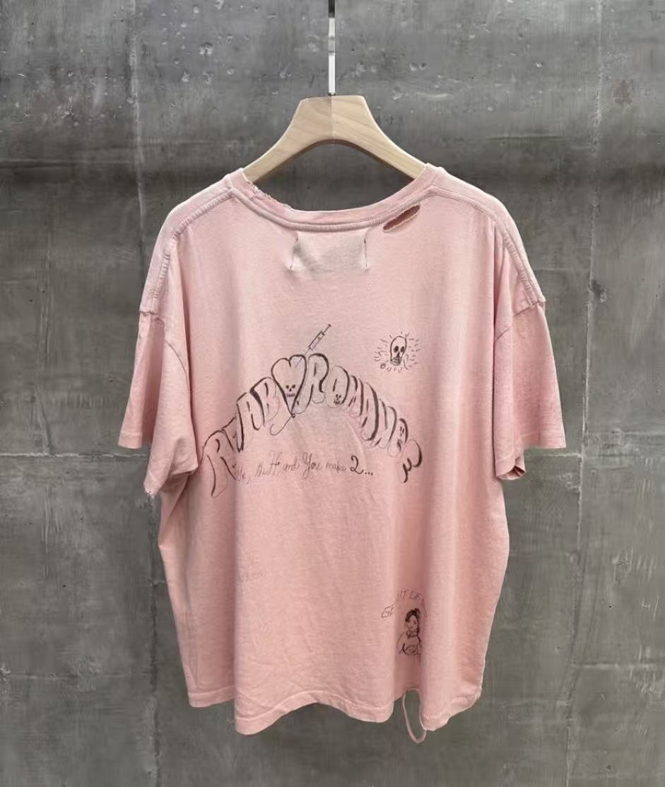Paly Hollywood Distressed Washed Graphic T-Shirt