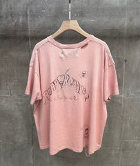 Paly Hollywood Distressed Washed Graphic T-Shirt