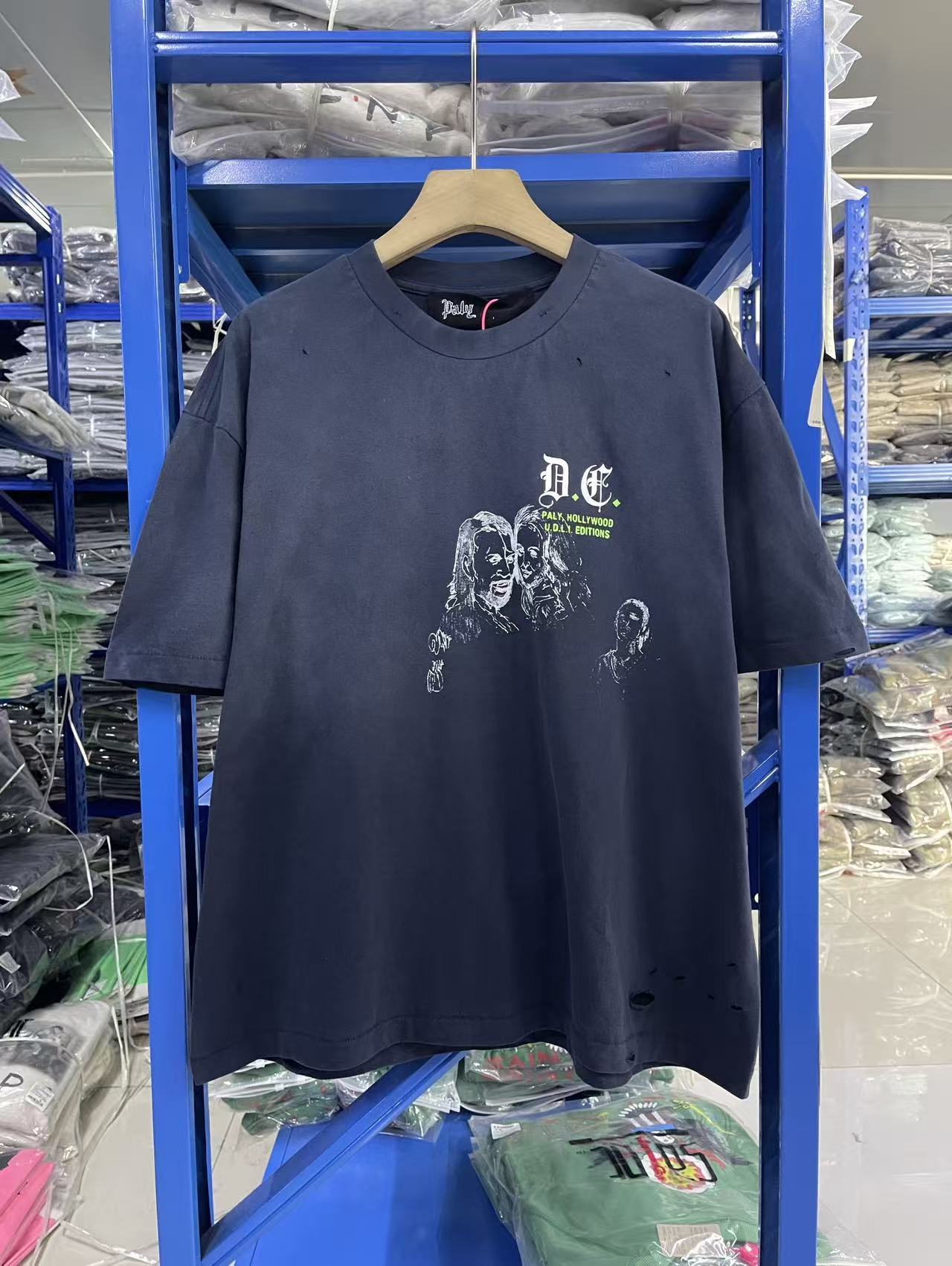 Paly Hollywood Distressed Washed Graphic T-Shirt