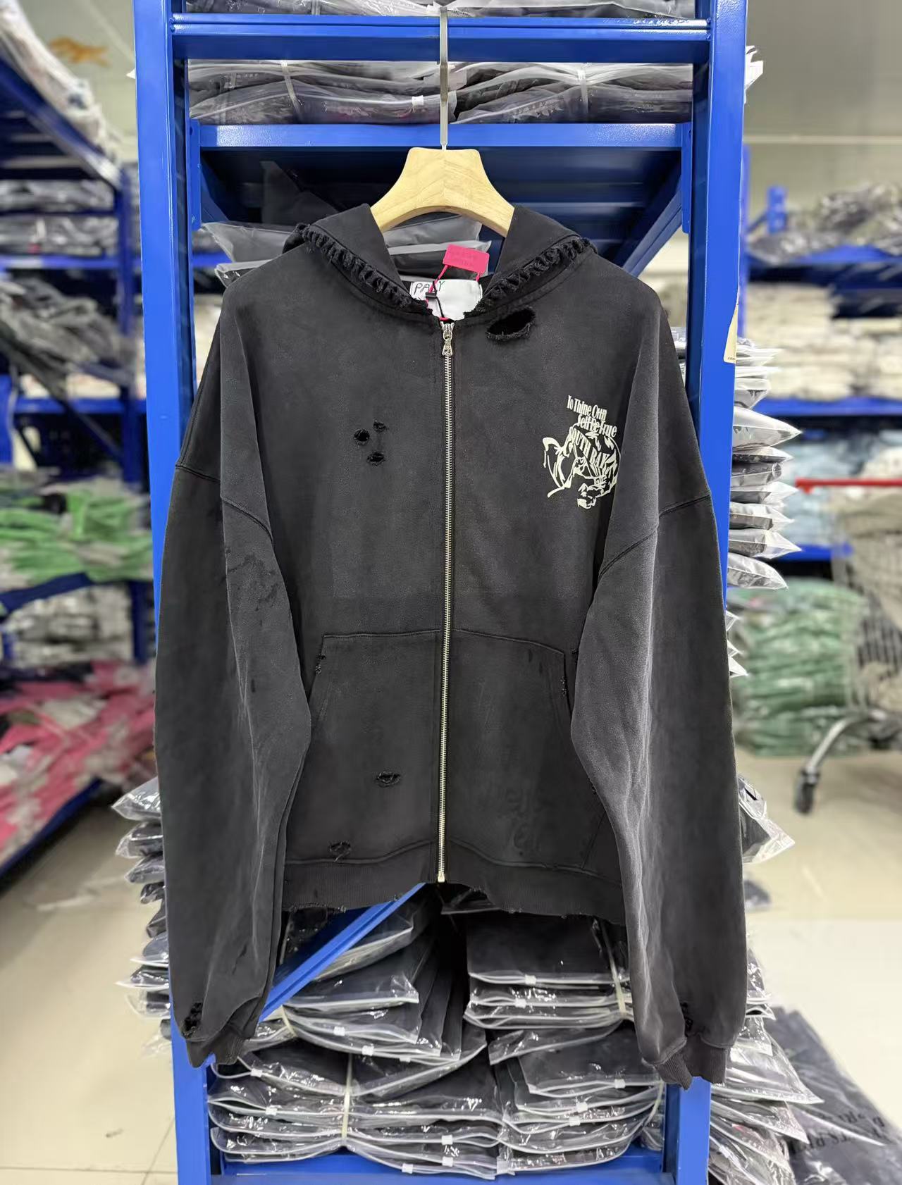 Paly Hollywood Distressed Washed Graphic Hoodie